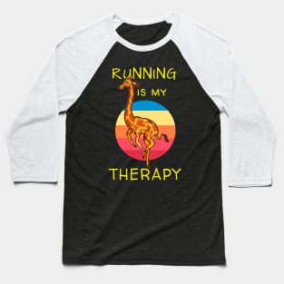 Running is My Therapy Baseball T-Shirt